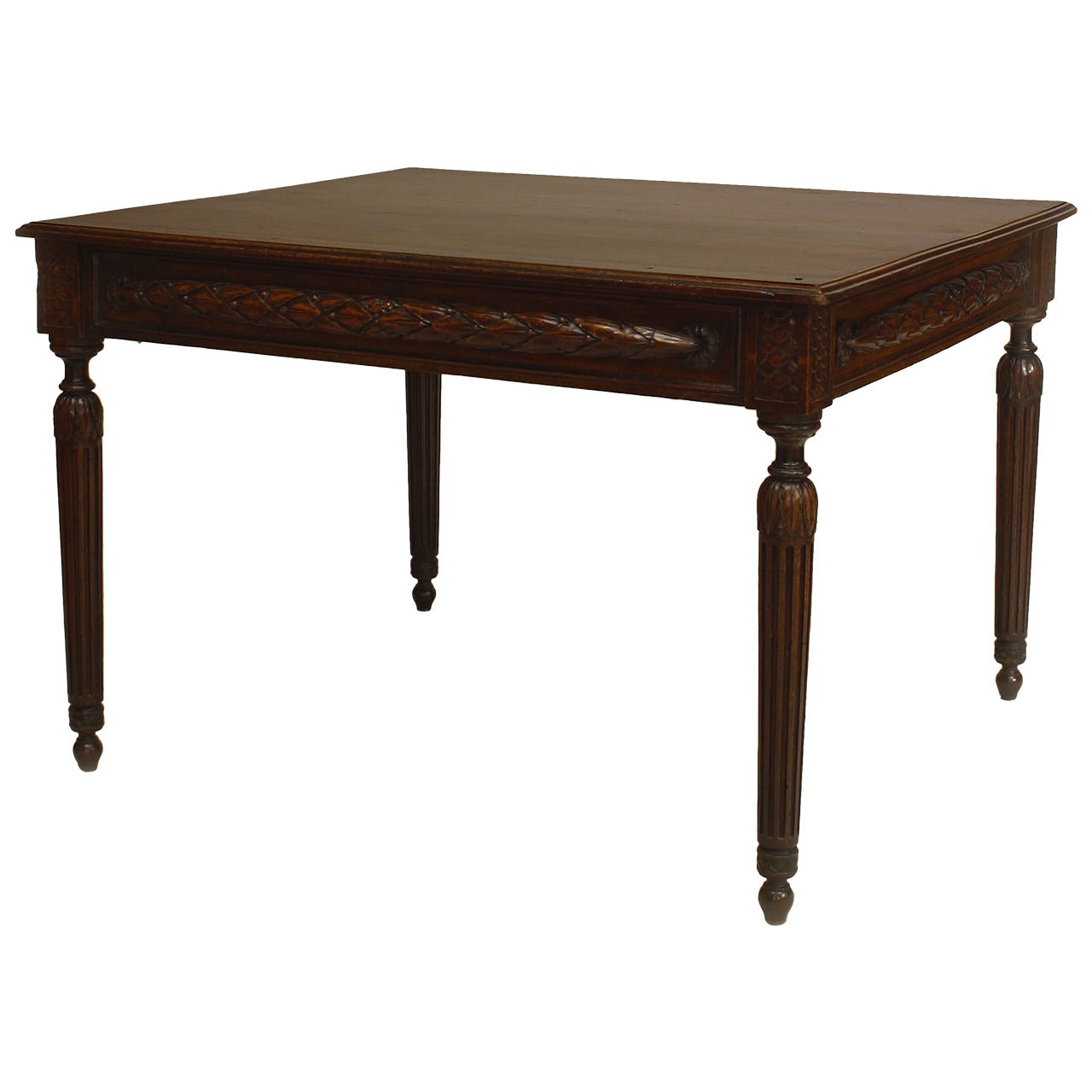 18th c. French Provincial Carved Walnut Game Table