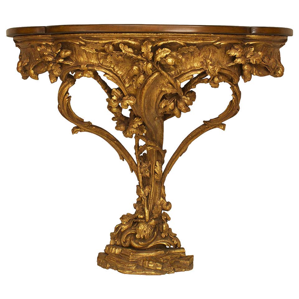 Rococo Gilt-wood Console with Marble Top, Italy c. 1760 For Sale at 1stDibs