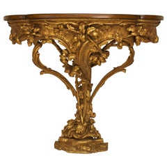 Italian Rococo Gilt Wood Console Table