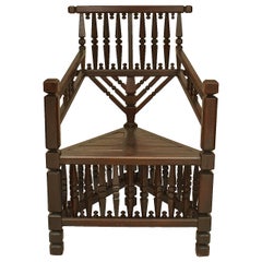 Arts & Crafts Dark Oak Arm Chair