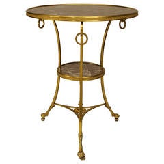 20th c. French Directoire Style Marble and Bronze Gueridon