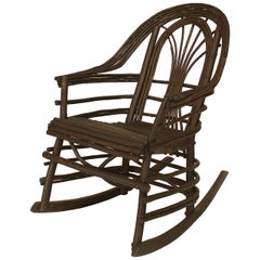 20th c. American Adirondack Style Willow Twig Rocking Chair