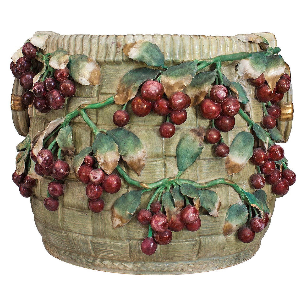 Large Turn of the Century Continental Amphora Porcelain Jardiniere