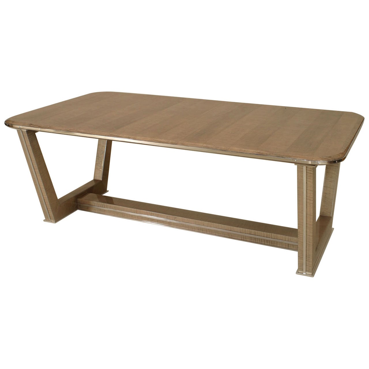 Customizable French 1940s Style Makore Veneered Rectangular Coffee Table