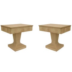 Pair of American Art Moderne Pedestal End Tables Attr. to Grosfeld House 7