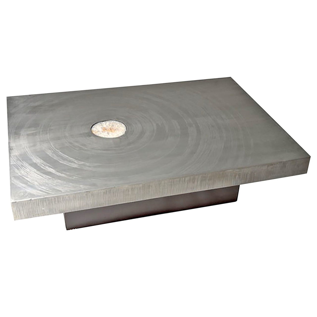 Marc D'haenens Belgian Modern Etched Aluminum and Agate Coffee Table