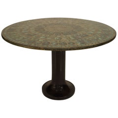 Fornasetti Ebonized Medallion Dining Table
