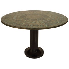 Fornasetti Ebonized Medallion Dining Table