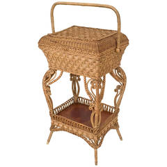 Late 19th c. American Wicker Sewing Table by Heywood-Wakefield 7