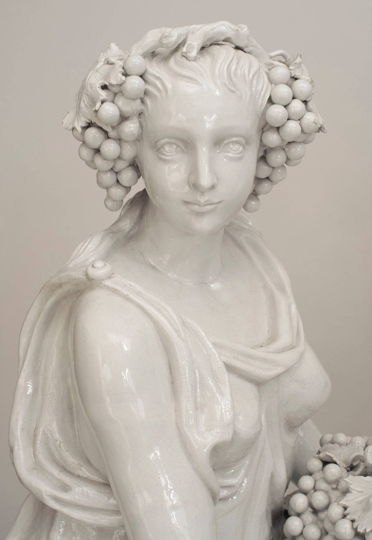Estatuas monumentales neoclásicas de cerámica blanca Four Seasons Italiano en venta