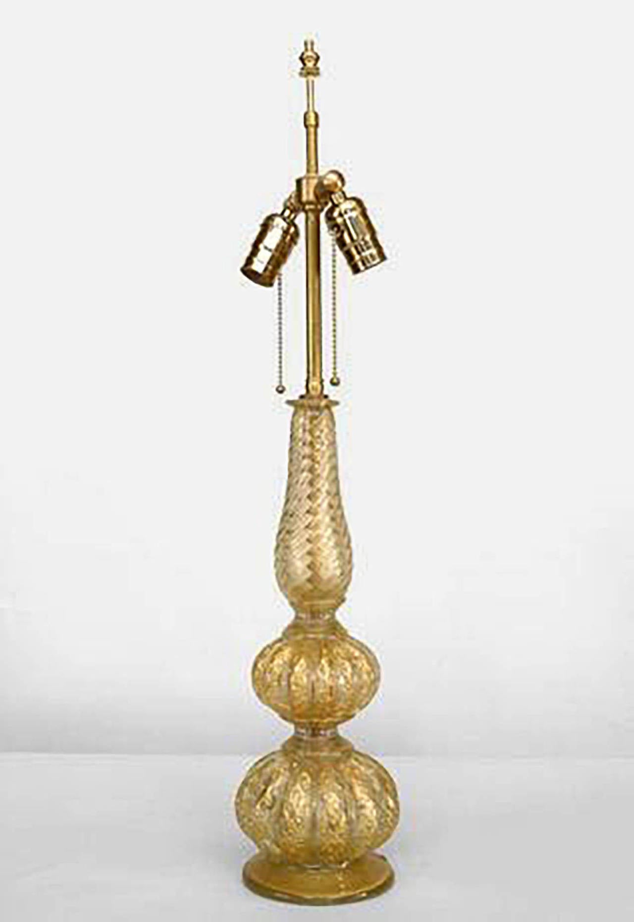 Italian Murano Gold Dusted Glass Table Lamp In Good Condition In New York, NY