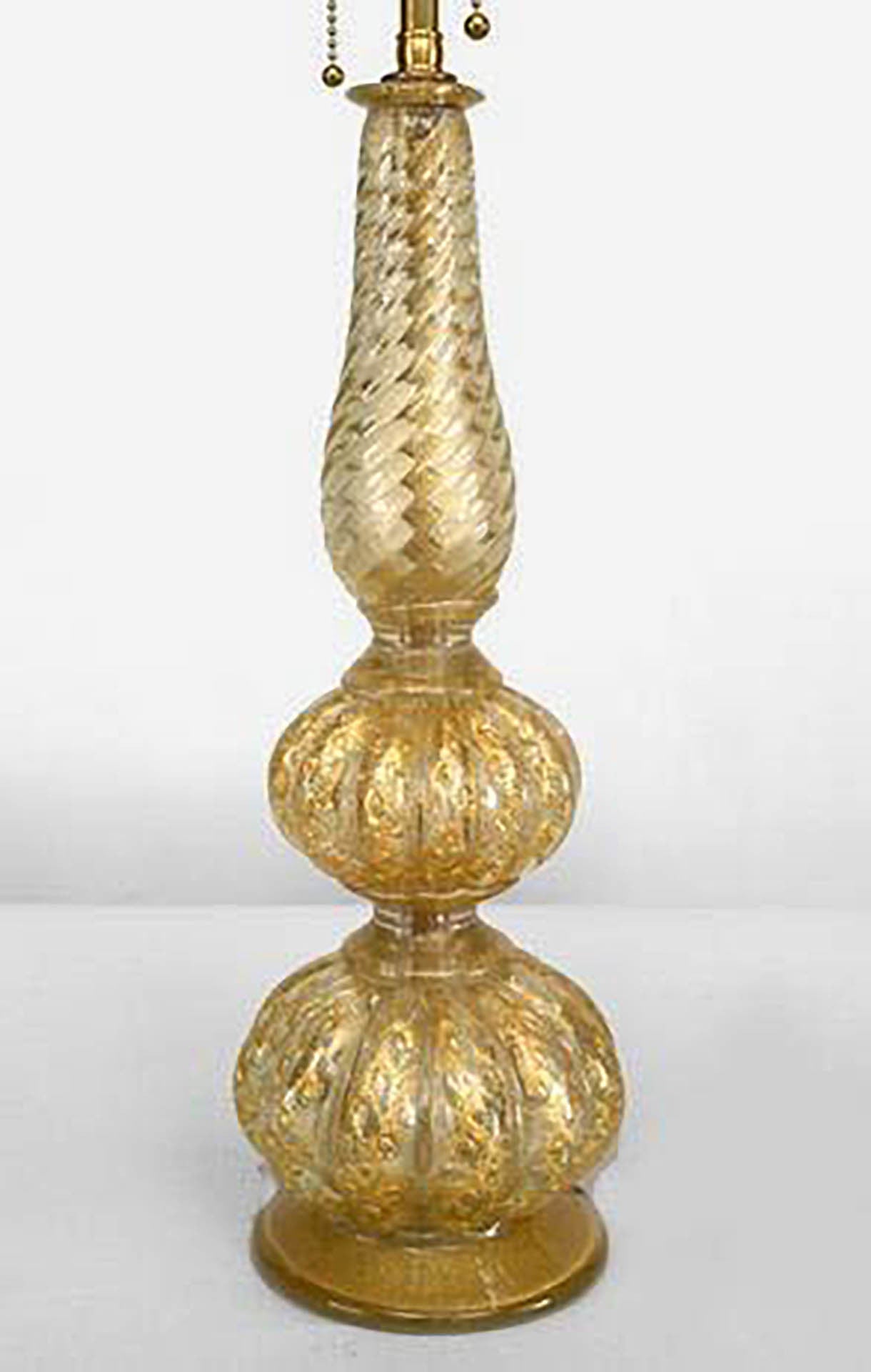 Mid-20th Century Italian Murano Gold Dusted Glass Table Lamp