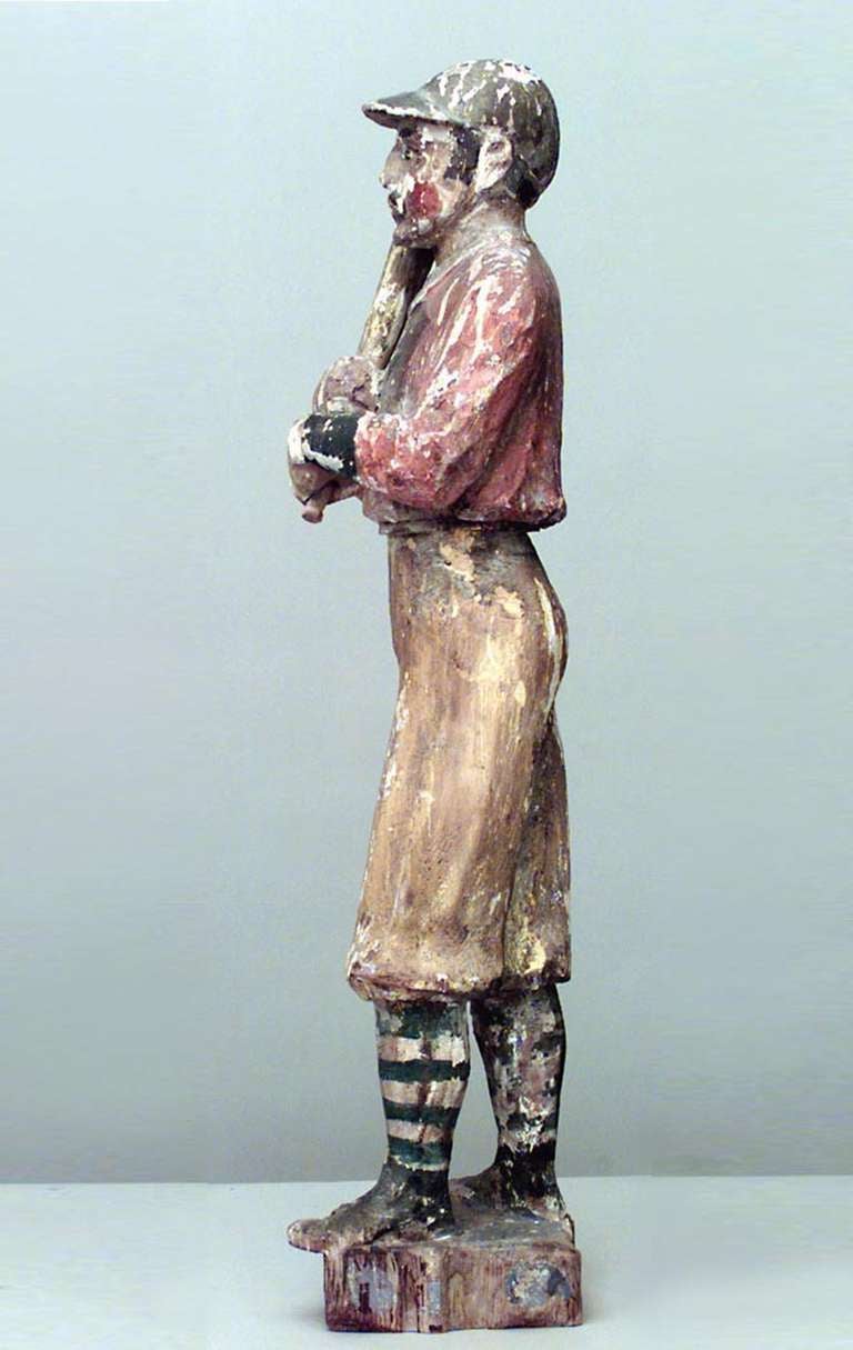 19th c. American Country Baseball Player Figure In Good Condition In Queens, NY