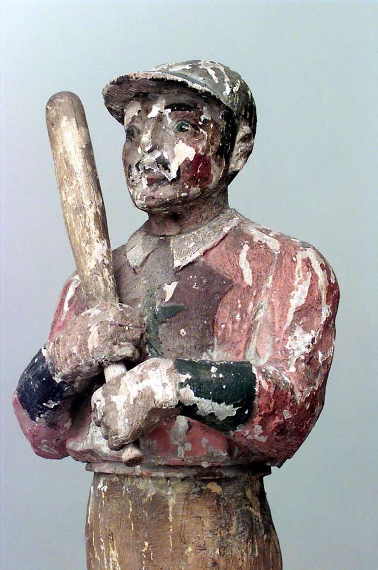 19th Century 19th c. American Country Baseball Player Figure