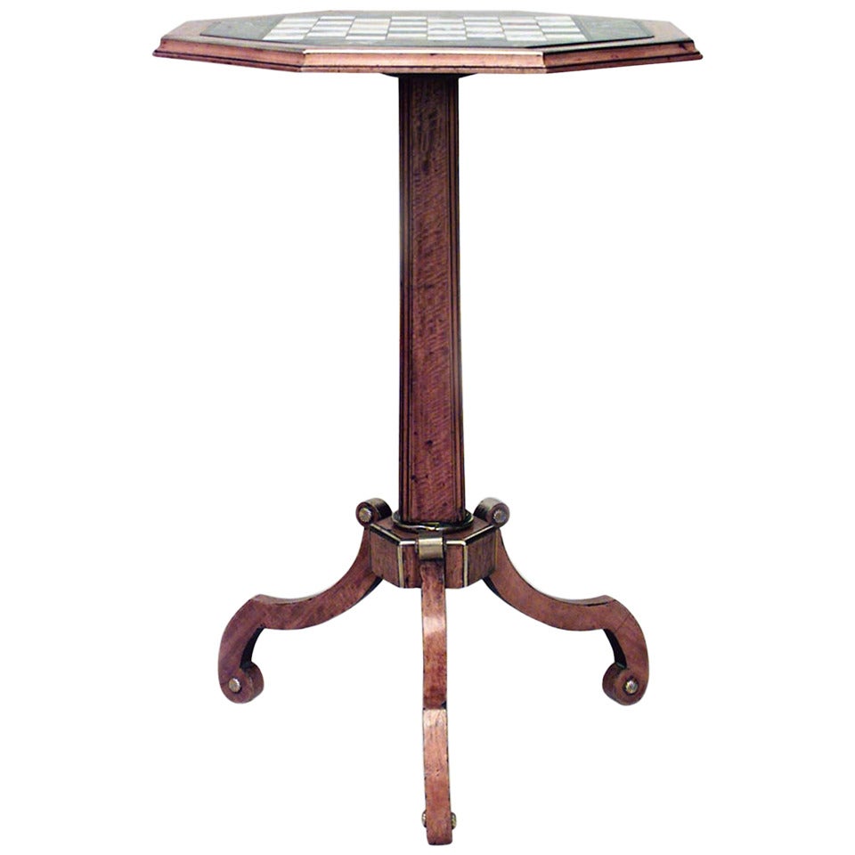 English Regency Satinwood Chess/Checkers Game Table For Sale