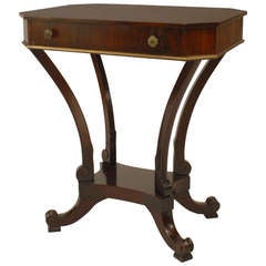 19th c. English Regency Brass Trimmed Rosewood End Table