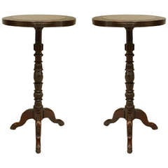 Pair of English Regency Brass Trimmed Rosewood End Tables