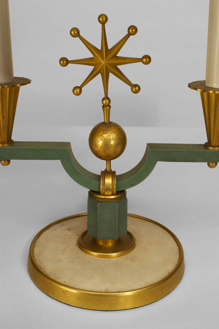 1940's French Two Armed Lamp by Genet Michon and Dominique In Excellent Condition In New York, NY