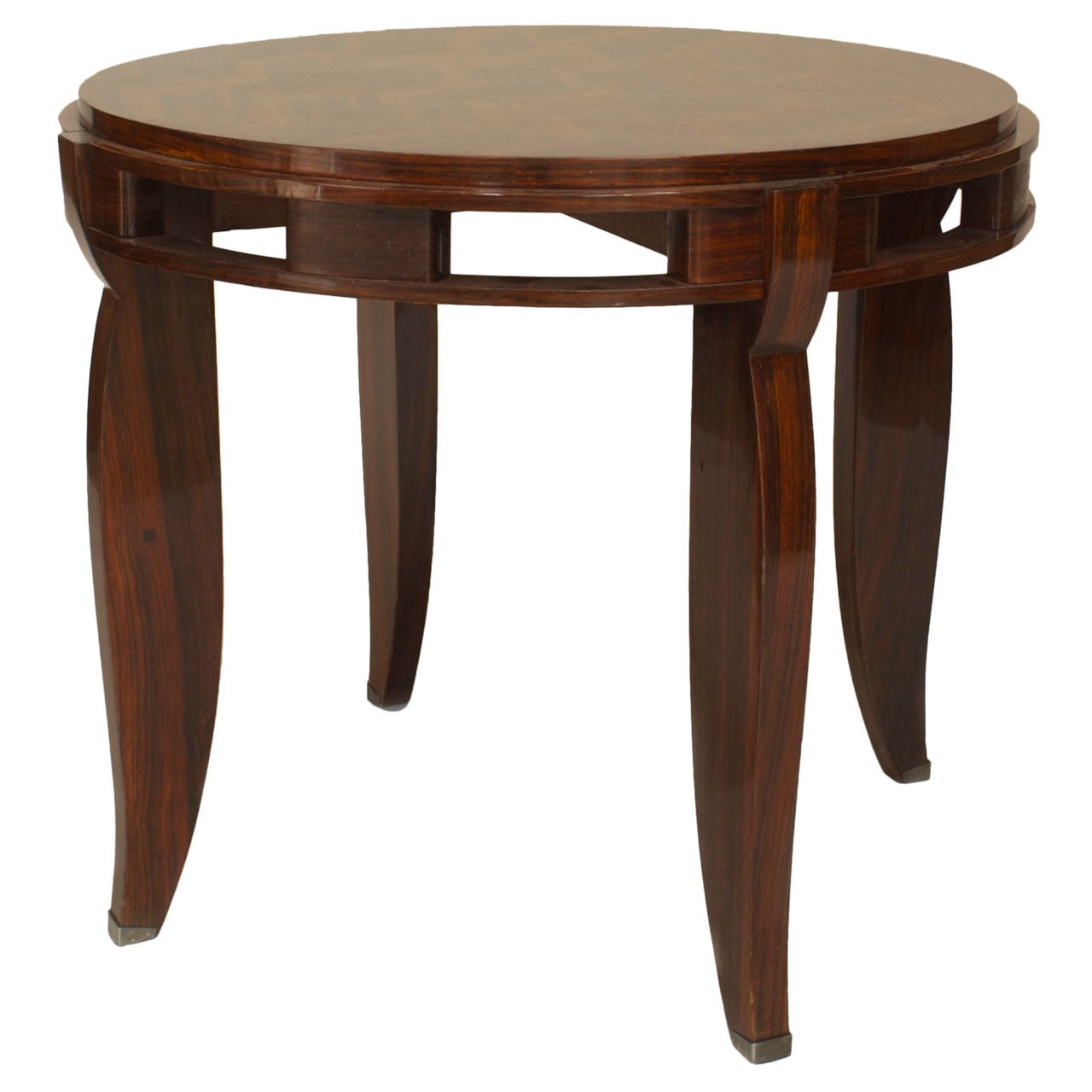 Jules Leleu French Art Deco Geometric Rosewood End Table For Sale