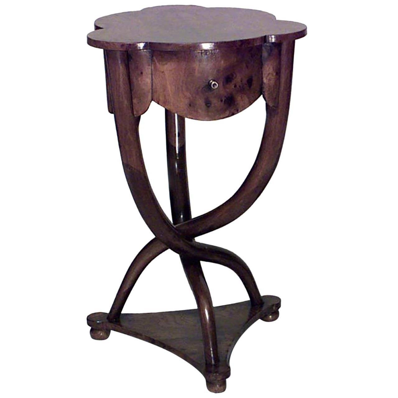 1940's Italian Modernist Burl Walnut End Table For Sale at 1stdibs