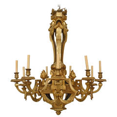 Important 19th Century French Louis XVI Style, Bronze Doré Twelve-Arm Chandelier 9