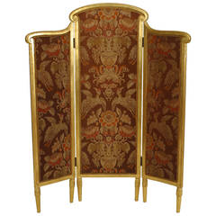 French Art Deco Giltwood Folding Screen, Attributed to Sue et Mare 6
