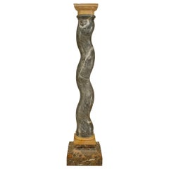 Turn of the Century Italian Neoclassical Solomonic Column Pedestal