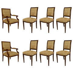 Set of 8 19th c. Continental Baltic Upholstered Mahogany Chairs 4