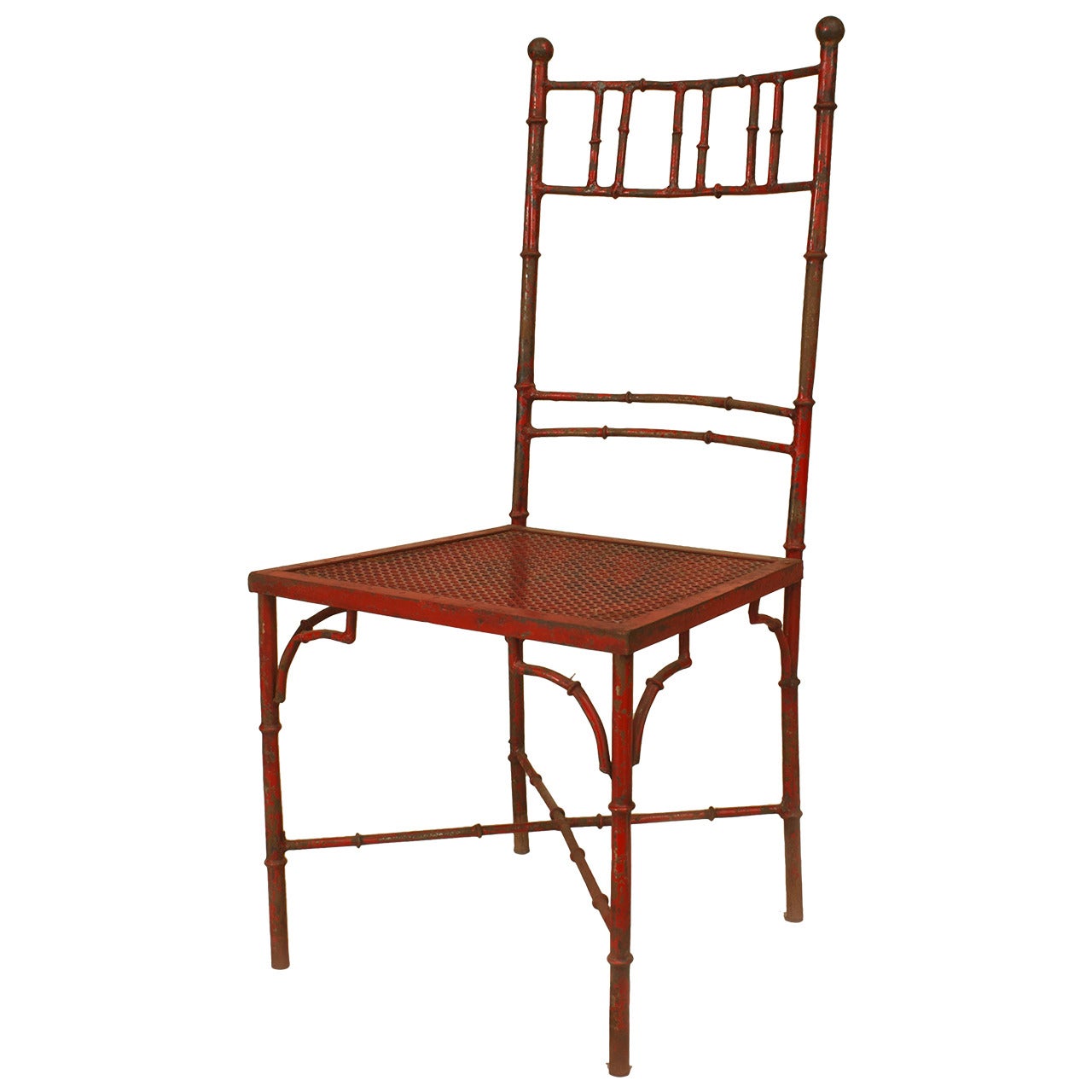 32 Faux Bamboo Iron Side Chairs For Sale
