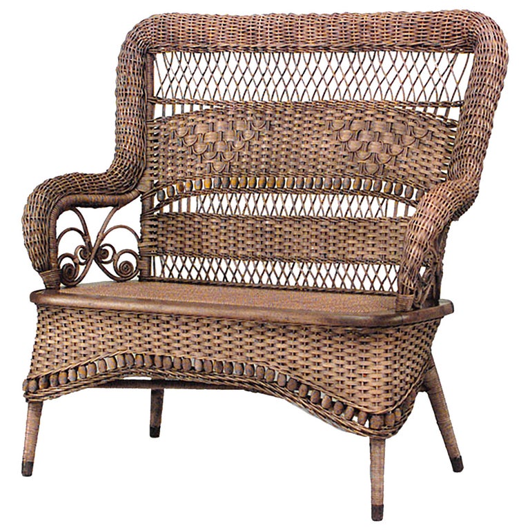 American Victorian Wicker Loveseat For Sale at 1stDibs wicker settee, wicker setee, wicker