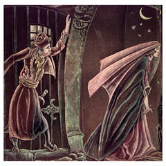 Large Art Deco Painted Velvet Work by Grant Simon, 1928 12