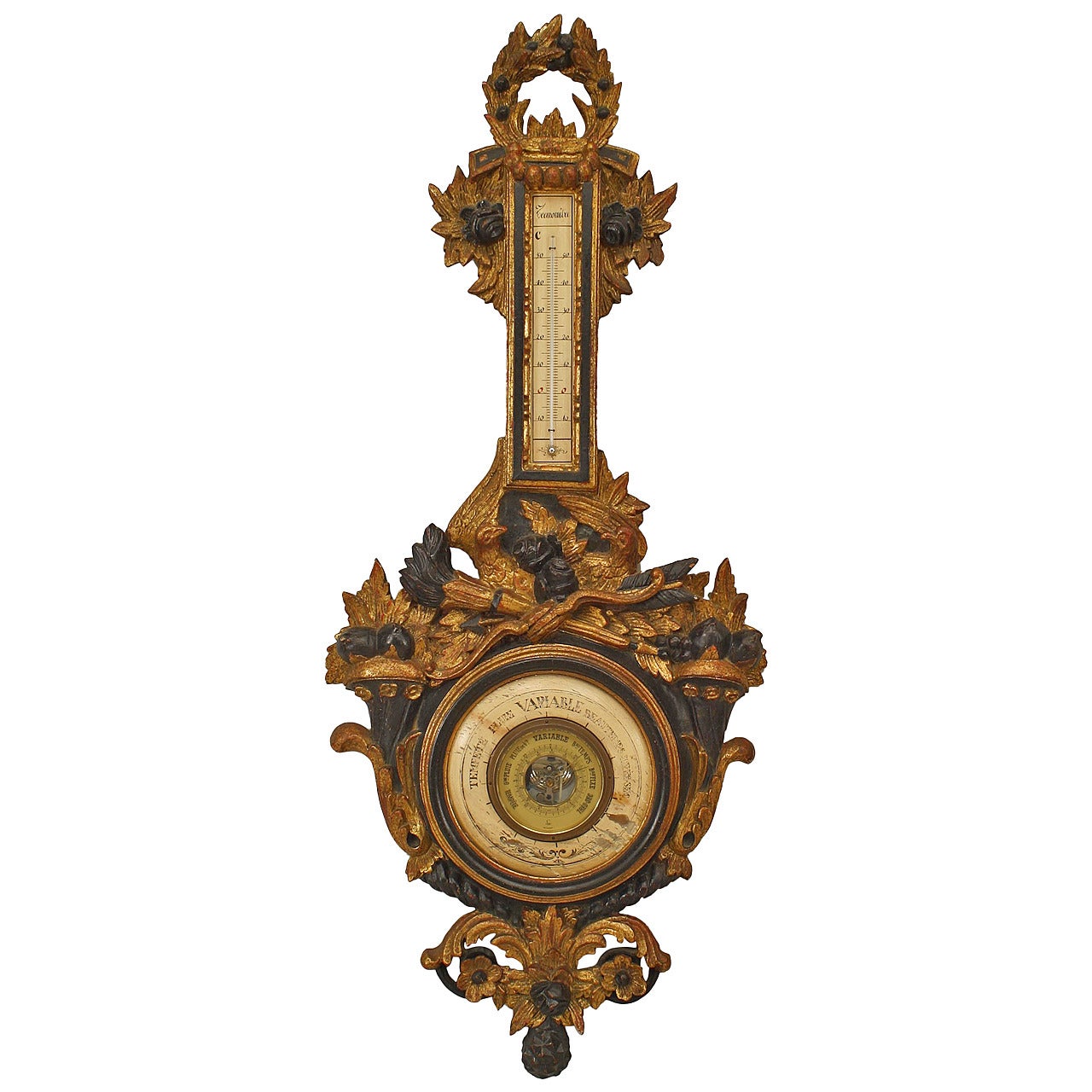 Italian Venetian Gilt Wood Barometer For Sale