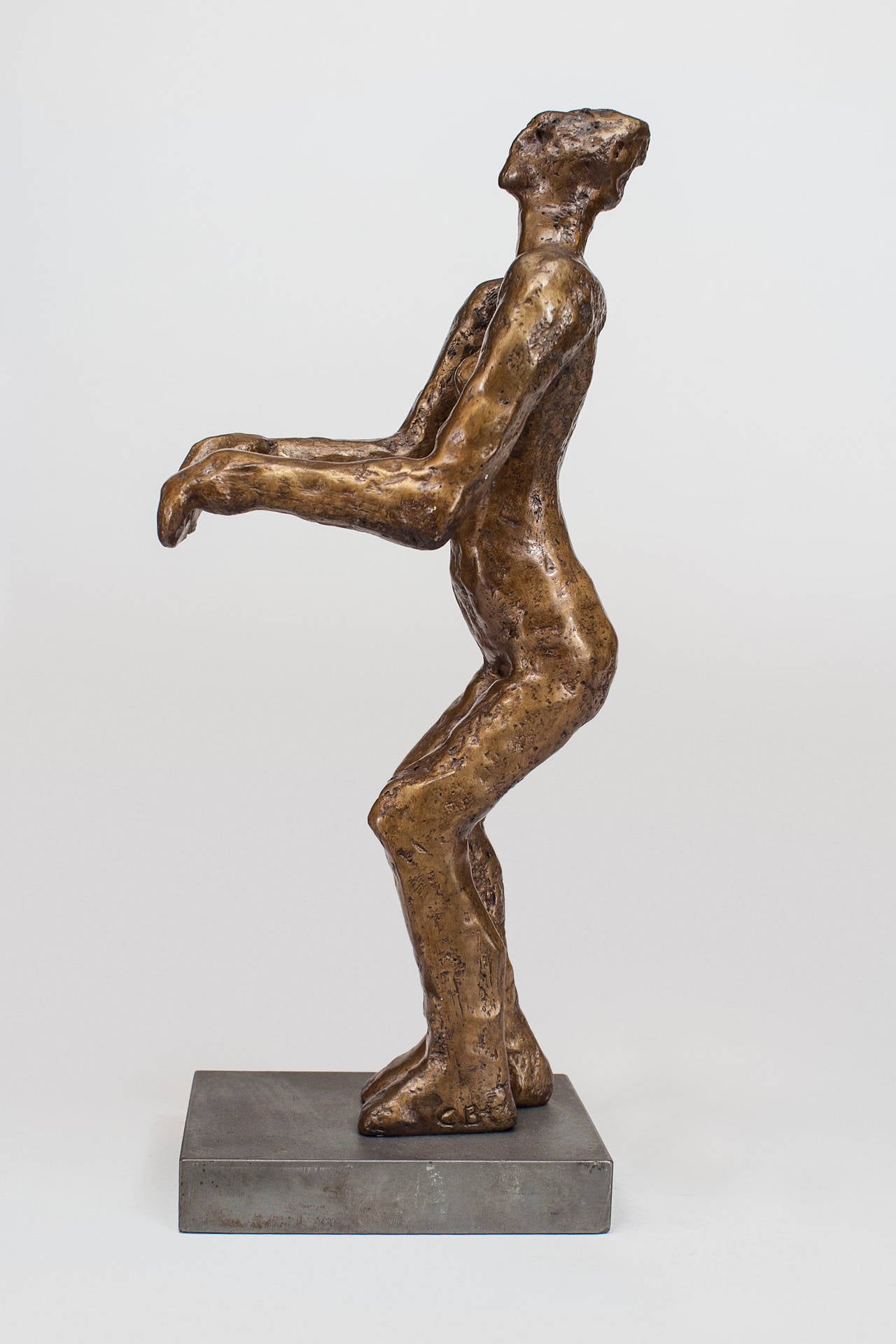 American Post-Modern Bronze Figure Sculpture In Good Condition For Sale In New York, NY