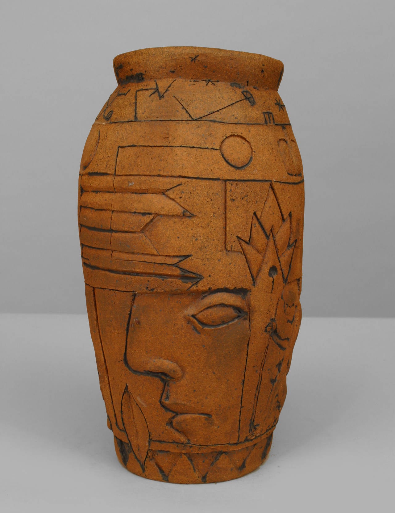 Contemporary American Terra Cotta Vase by Robert Bentley For Sale at