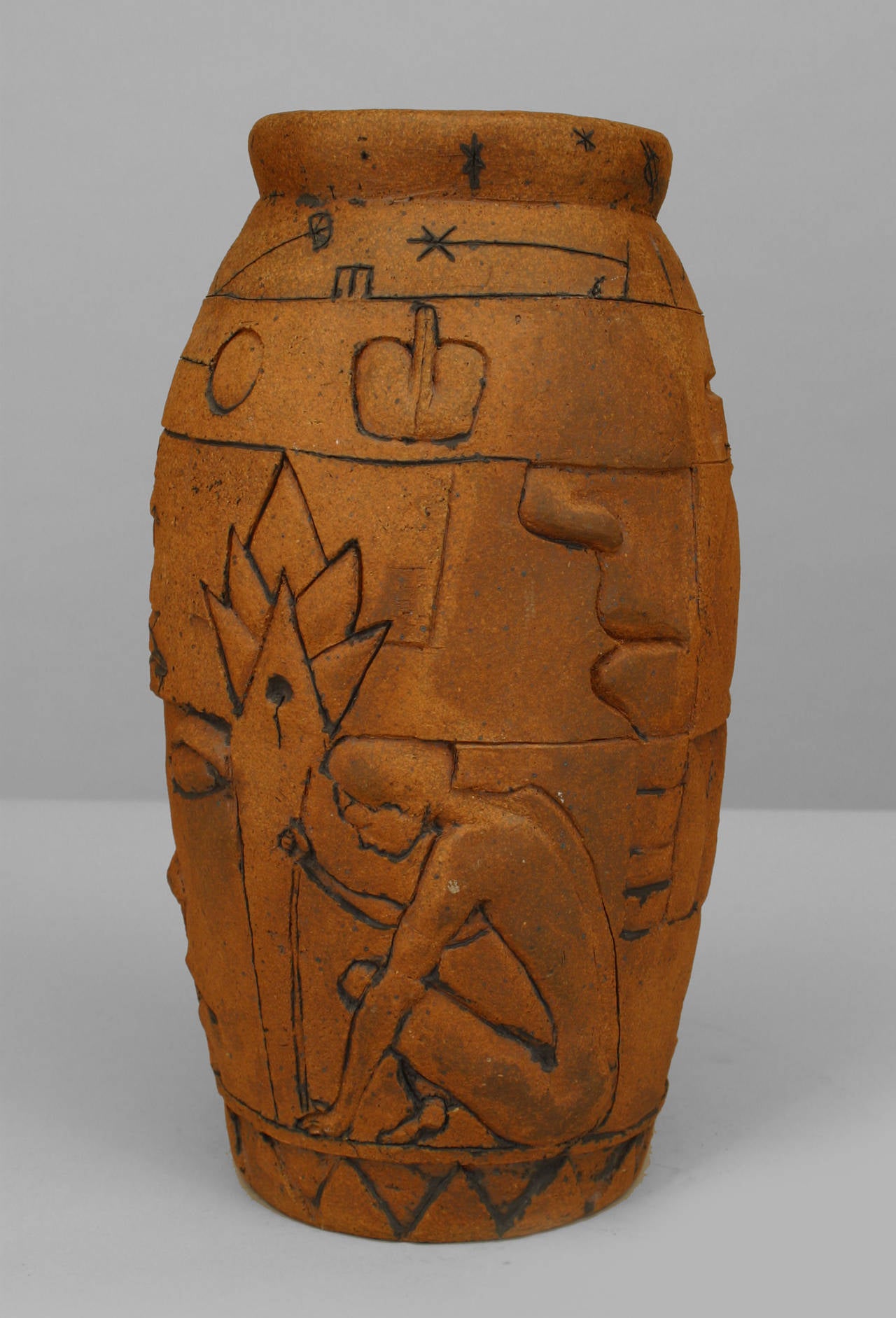 Contemporary American Terra Cotta Vase by Robert Bentley For Sale at
