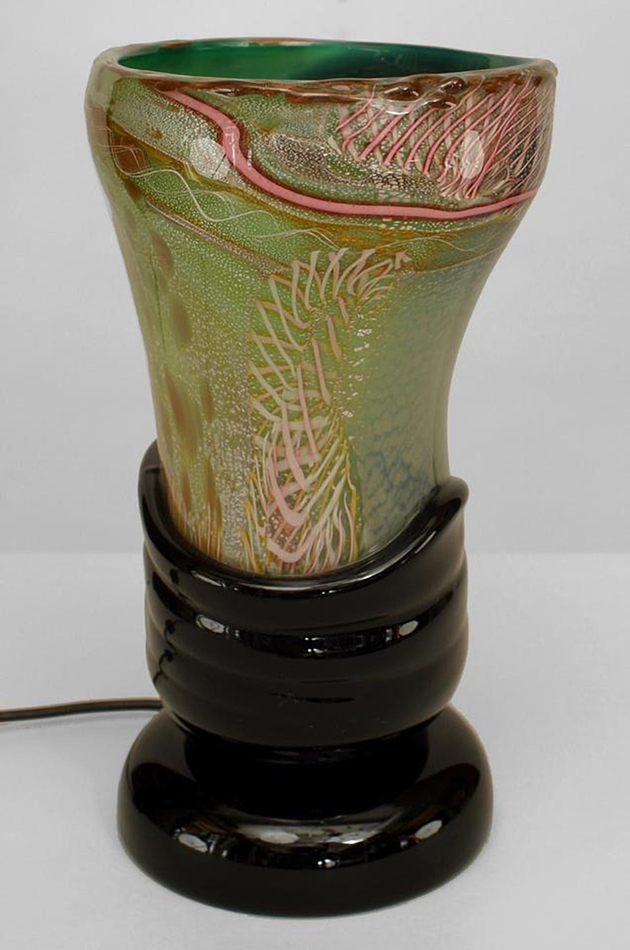 Italian Murano Glass Nichetto Table Lamp In Excellent Condition In New York, NY