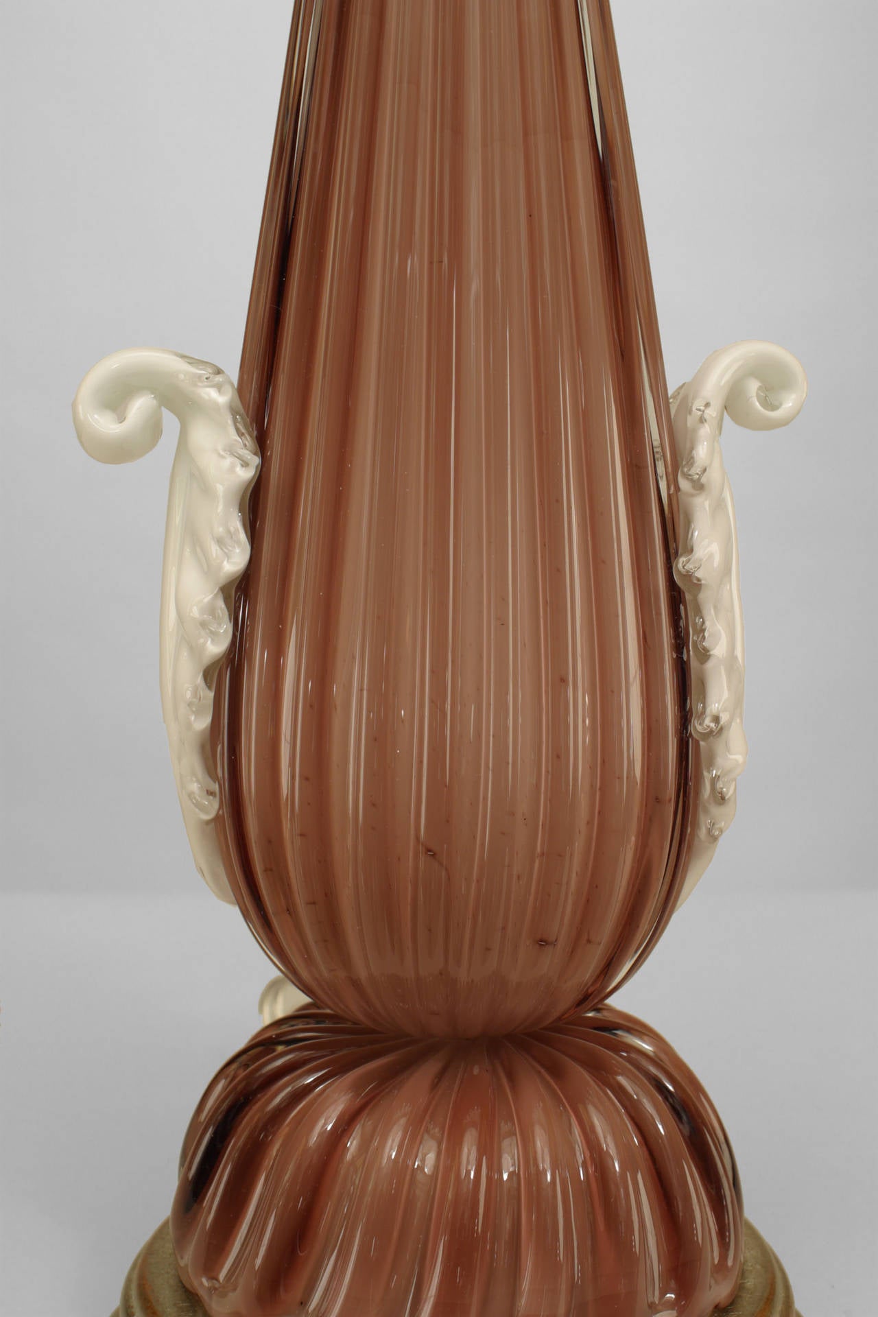 Pair of 20th Century Italian Amethyst Murano Glass Table Lamps 1