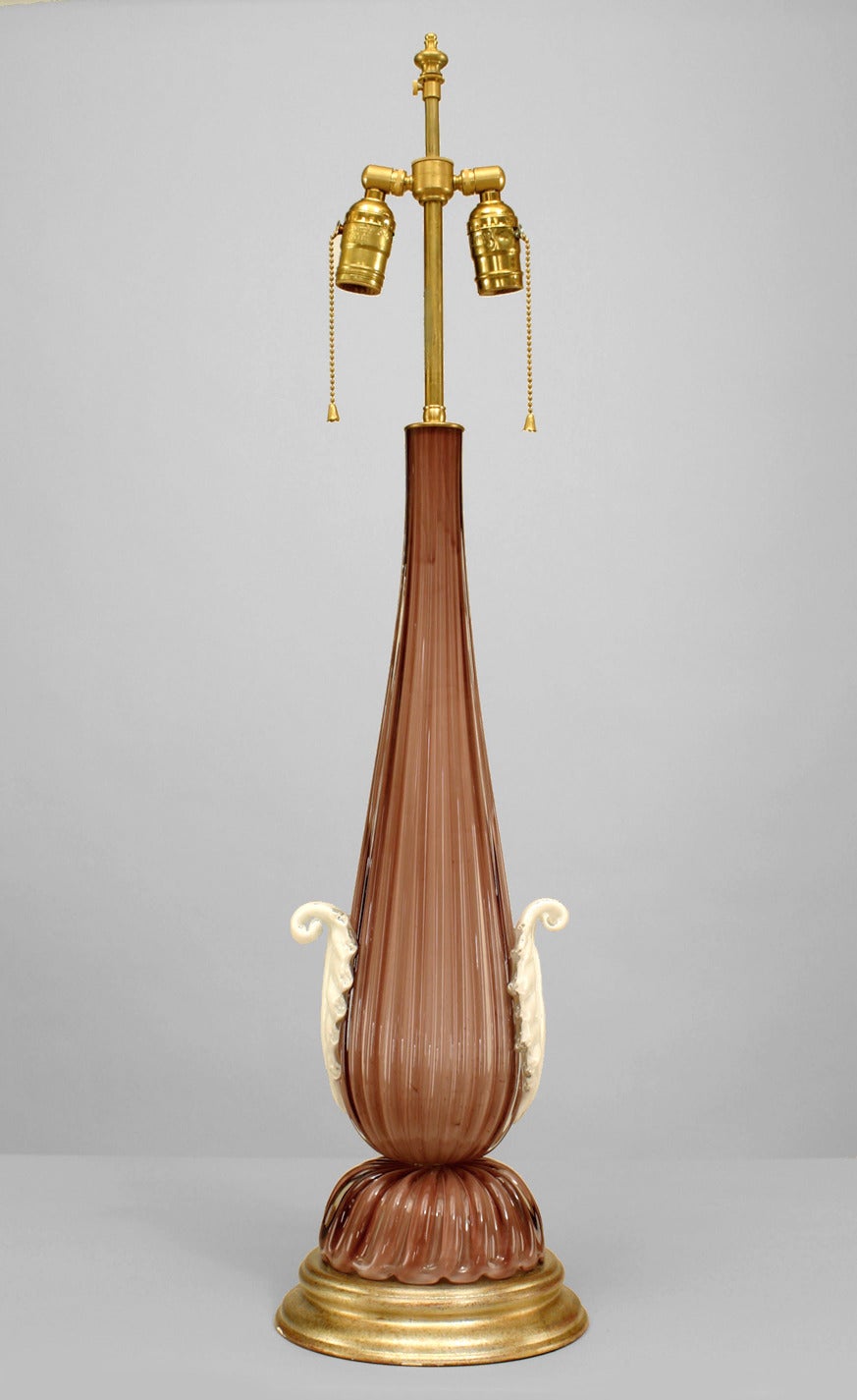 Pair of 20th Century Italian Amethyst Murano Glass Table Lamps 3