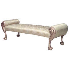 Georgian Era Gilt Carved and Upholstered Bench, c. Late 18th Century