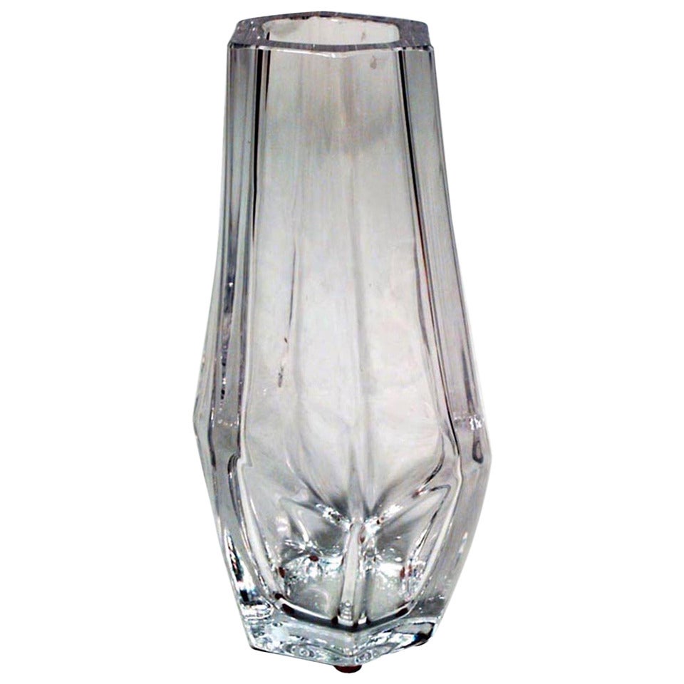 Vase Daum en cristal du milieu du siècle