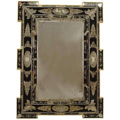 2 Italian Layered Glass Wall Mirrors with Neoclassical Designs