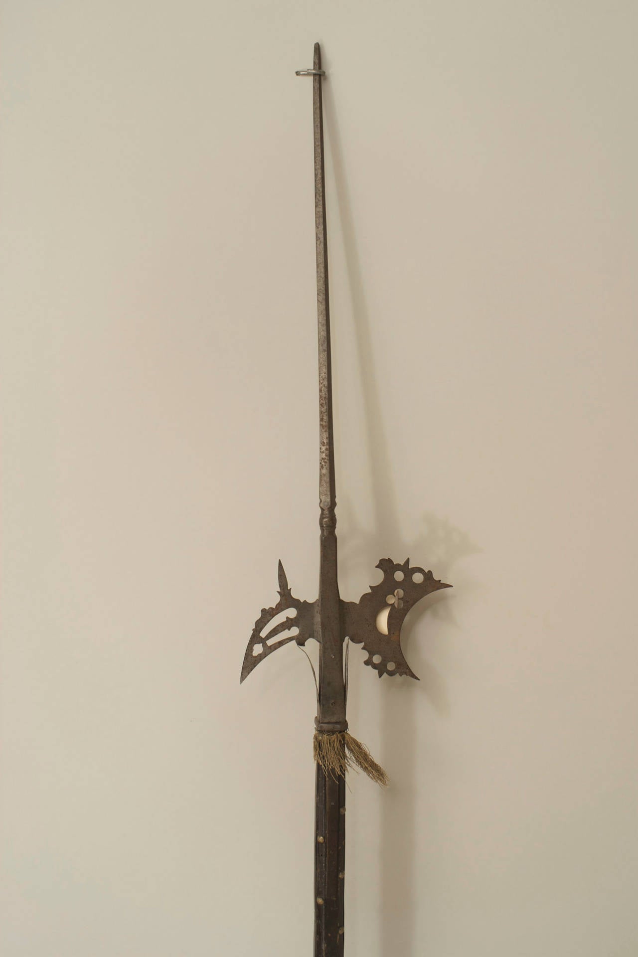 English Renaissance style Halbert spear with wood shaft and small 29