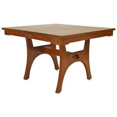 French Arts & Crafts Oak Dining Table with Extension