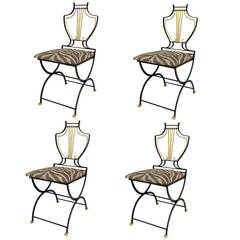 Set of 4 American Art Moderne Lyre Design Side Chairs 4