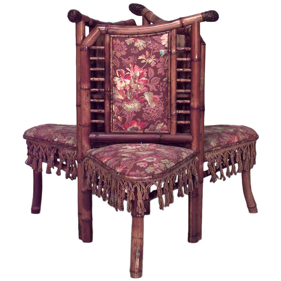 Französisch viktorianischen Bambus Tete-a-tete im Angebot