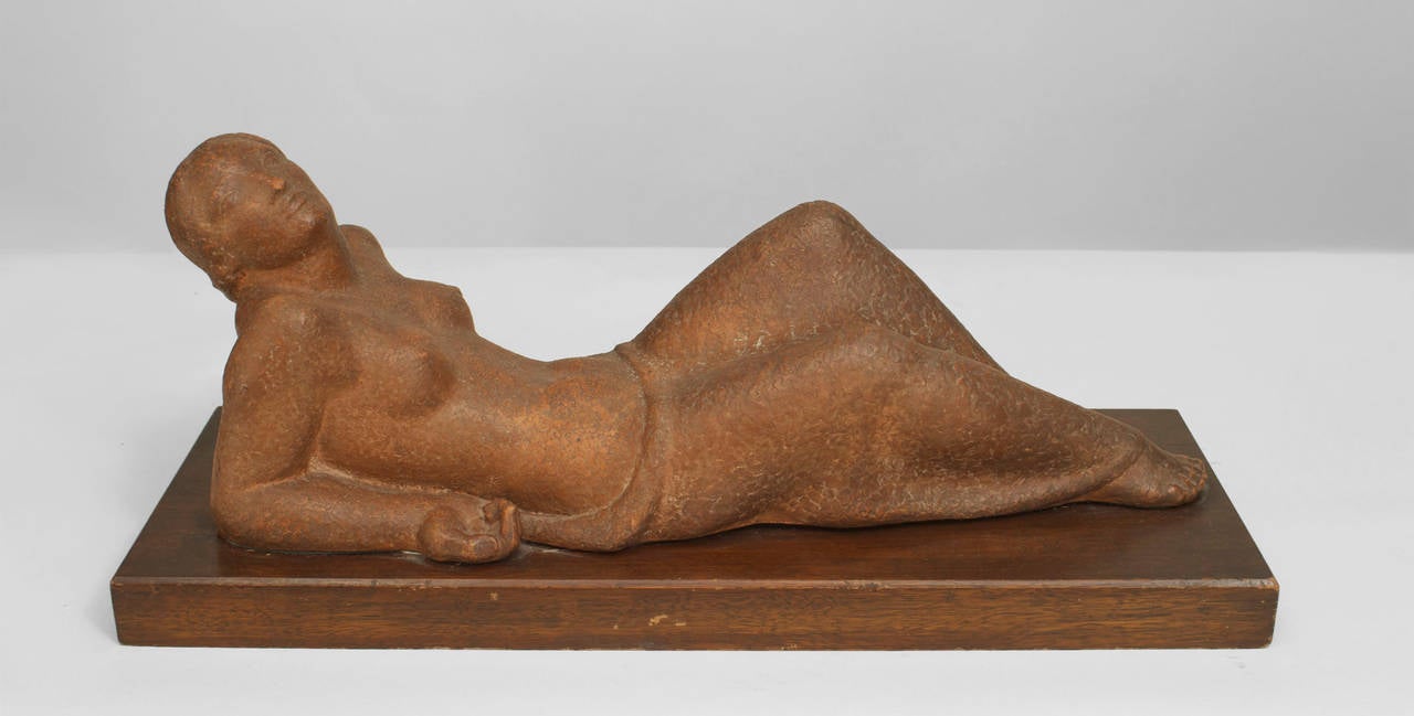 Art Moderne Terra-Cotta Nude Lady For Sale 3