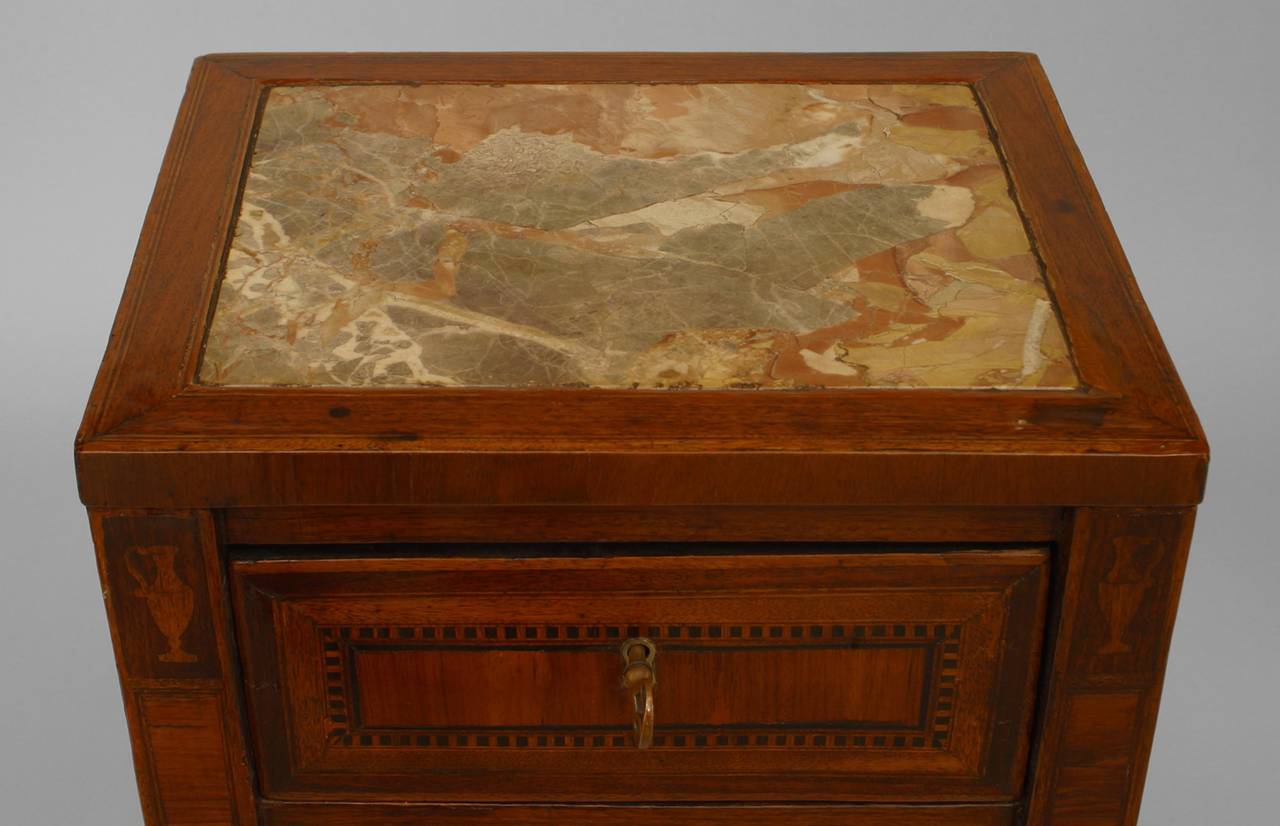 18th Century and Earlier 18th Century Italian Neoclassical Parquetry and Marble Inset Table