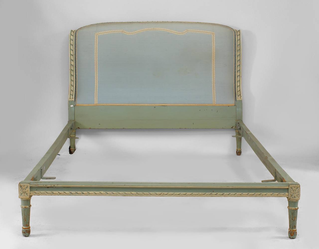 20th Century French Louis XVI Style Painted and Upholstered Bed