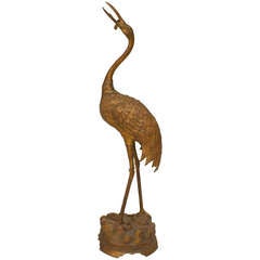 19th c. English Gilt Metal Heron