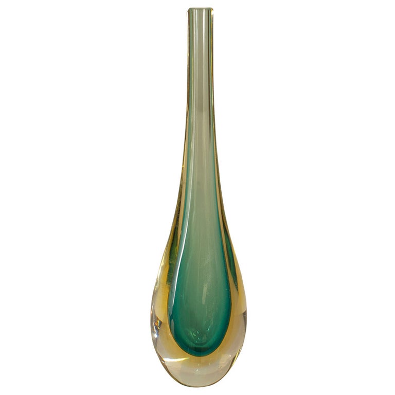 Small 1950's Italian Sommerso Murano Glass Vase Attributed to Flavio Poli For Sale